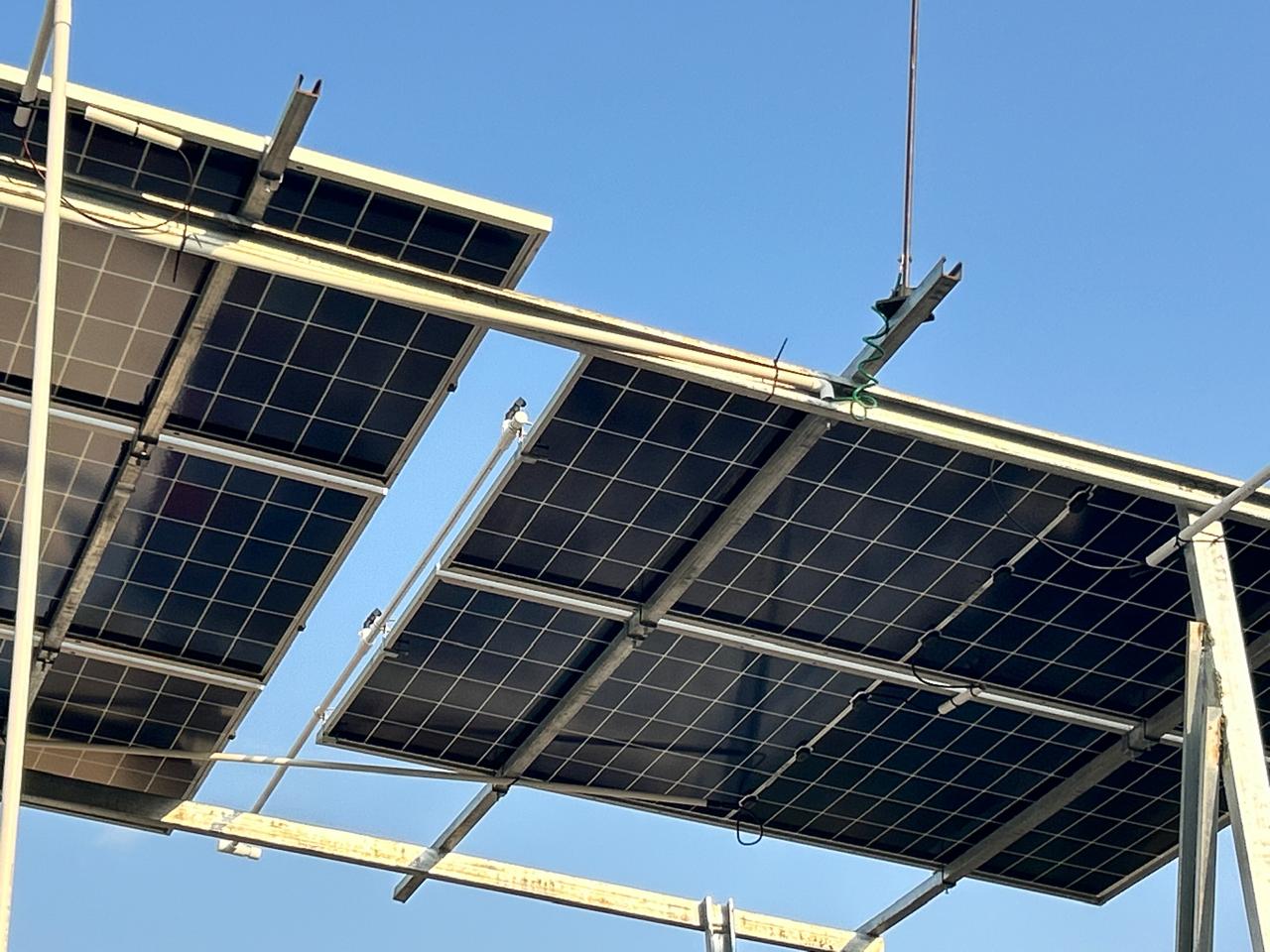 Solar panels in a sunny location